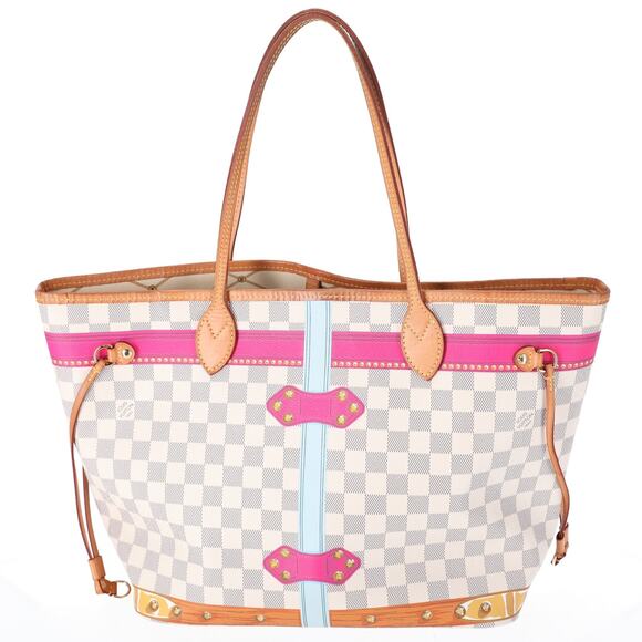 Louis Vuitton Neverfull MM Summer Trunk Hawaii Tote Bag N41734 Damier Azur - Picture 3 of 9